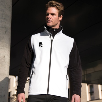 Core Printable Softshell Gilet Male: White/Black
