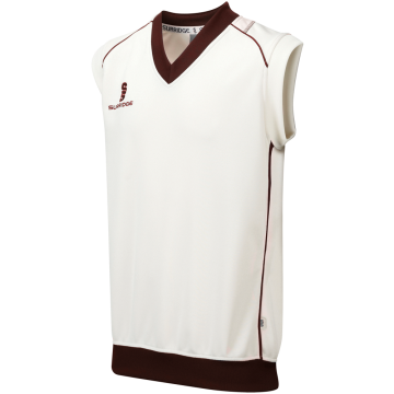 Curve Sleeveless Sweater Maroon Trim