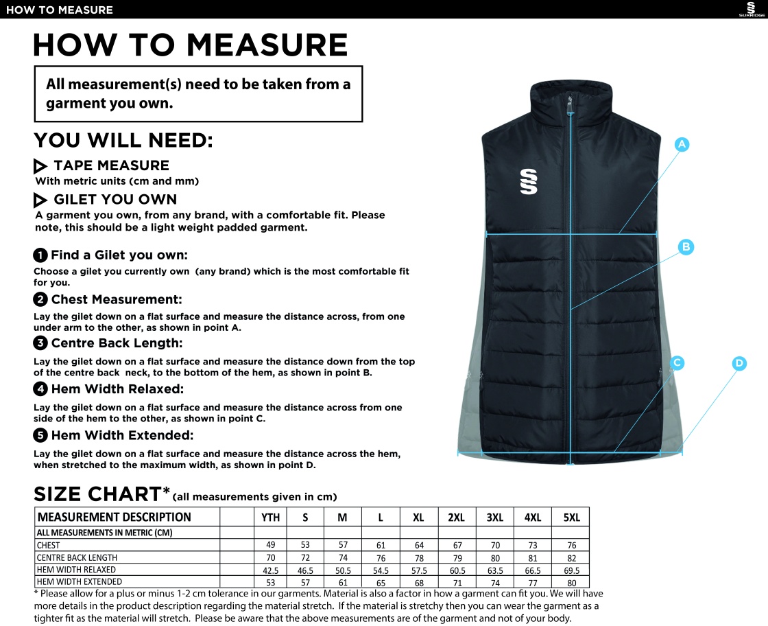 ACTIVE HYBRID JACKET - Size Guide